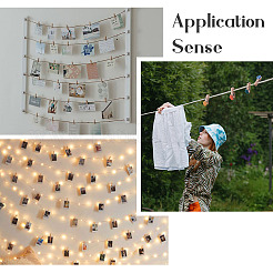 Pinces à linge en bois de bouleau et cordon de jute&nbsp;DIY-YS0001-37