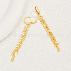 Модные ретро-серьги-кольца с кисточками из латуни в виде листьев NP2423