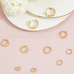 5 пара 5 стильных круглых серег-колец из латуни с покрытием для женщин EJEW-BBC0001-98