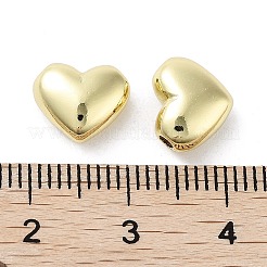 Perline in ottone a forma di cuore con placcatura a cremagliera&nbsp;KK-E102-24G