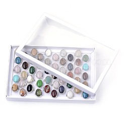 Натуральные и синтетические смешанные каменные кольца RJEW-R135-03-B