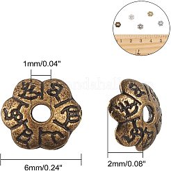 6 -petal тибетский стиль сплава цветок крышки шарика TIBE-NB0001-08