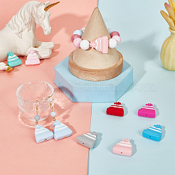 16 шт. 8-х цветные силиконовые бусины с рождественской тематикой SIL-CA0002-50