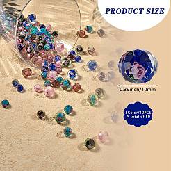 60pcs 5 Farben handgemachte Goldsand-Bunte Malereiperlen&nbsp;LAMP-SZ0001-19