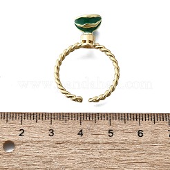 Латунные эмалевые открытые манжеты для женщин RJEW-F179-08G-04