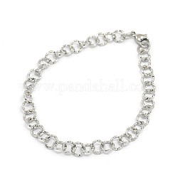 Braccialetti alla moda in acciaio inossidabile 304 con catena a maglie intrecciate&nbsp;STAS-A028-B084