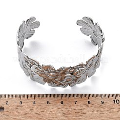 Браслеты-манжеты из нержавеющей стали 304 для женщин&nbsp;BJEW-B108-08P