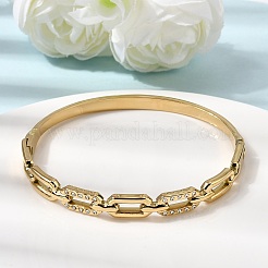 Braccialetti con cerniera in acciaio inossidabile 304 con strass per donna&nbsp;BJEW-B168-02A-G