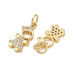 Pendentifs en laiton zircon cubique transparent&nbsp;CU-CBA9AFC-01G-32