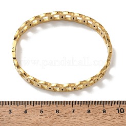 304ステンレススチール製リングリンクチェーンヒンジ付きカフバングル  18KGP本金メッキ  内径：1.97インチ（5cm）x2.36インチ（6cm）&nbsp;SA-CBAB92B-02G