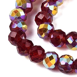 Brins de perles rondelles en verre transparent plaqué couleur AB&nbsp;EGLA-T029-4mm-10C