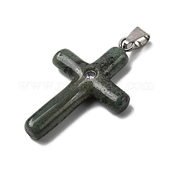 Подвески-кресты из натурального мохового агата KK-D021-04D-P