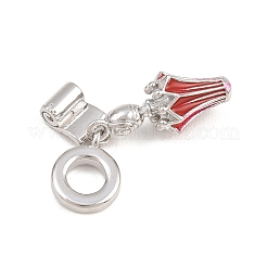 Charms pendenti europei smaltati in ottone&nbsp;KK-CBA6818-14P