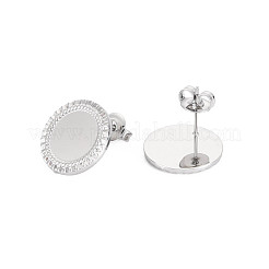 304ステンレススチールスタッドピアス金具  エナメルのイヤリング設定  耳ナッツ  フラットラウンド  ステンレス鋼色  15.5mm  ピン：0.7mm  トレイ：11mm&nbsp;STAS-N097-248P