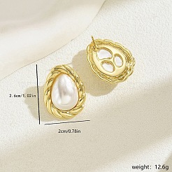 Модные серьги-гвоздики из нержавеющей стали 201 во французском стиле YF2123-2