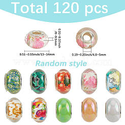 120 шт. 9 стиля европейских бусин-ронделей из смолы RPDL-SP0001-05