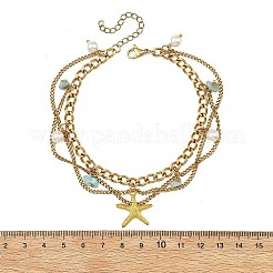 Sommerliche Strand-Fußkettchen aus Legierung mit Meerestier-Anhänger&nbsp;AJEW-AN00885