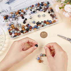 240шт 24 стиля натуральных и синтетических бусин из смешанных драгоценных камней&nbsp;G-NB0004-79