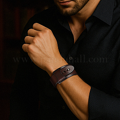 2шт 2 цвета панк браслеты из коровьей кожи&nbsp;BJEW-GO0001-11