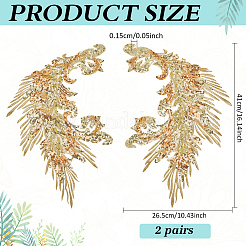 4 Stück 2 Stile Polyester-Stickerei-Applikationen zum Aufnähen&nbsp;PATC-MA0001-33A