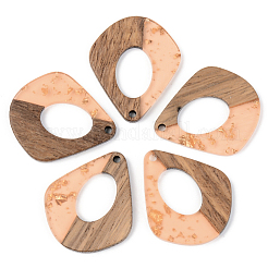 Pendentifs en résine transparente et bois de noyer&nbsp;RESI-S389-016A-B