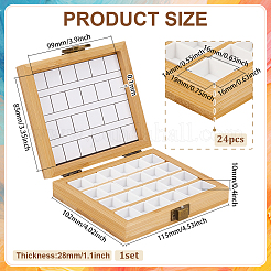 Бамбук и 24 пластиковая сетка пустые кюветы для акварельных красок AJEW-WH0696-016