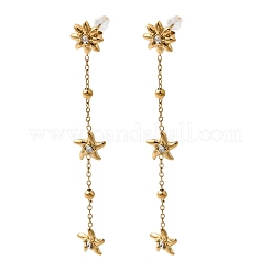 Серьги-гвоздики в форме звезд из нержавеющей стали 304&nbsp;EJEW-G451-03G