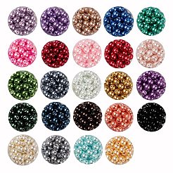 24色ガラスパールビーズ  パールカラーの  ラウンド  ミックスカラー  4~5mm  穴：1mm  24色  約100PCS /カラー  2400個/セット&nbsp;HY-JQ0001-4mm-03