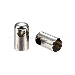 変色しにくい304ステンレススチールコードエンド  エンドキャップ  ステンレス鋼色  11x6mm  穴：2.5mm  内径：5mm&nbsp;LS-STAS-D448-102P