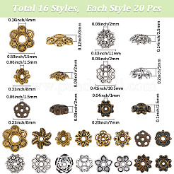 320 шт. 16 колпачка для бусин в тибетском стиле&nbsp;TIBE-SC0002-16
