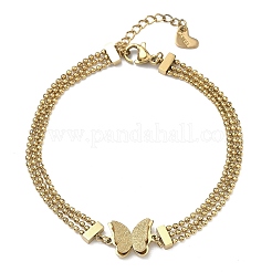 Ионное напыление (IP) многорядные шариковые цепочки из нержавеющей стали 304&nbsp;BJEW-D429-01G