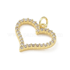Pendentifs en laiton micro pavé de zircone cubique transparent pour la saint-valentin&nbsp;KK-A303-20A-G