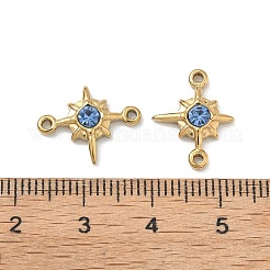 Соединительные подвески из нержавеющей стали 304 с аквамариновыми стразами&nbsp;STAS-L308-03B-G