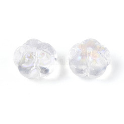 Гальванизированные прозрачные стеклянные бусины-цветы GLAA-T030-04-01