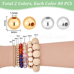 160 шт. 2-цветные латунные бусины для покрытия стойки&nbsp;KK-PH0006-42A