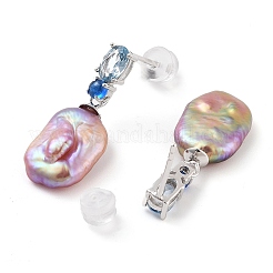 Овальные серьги-пусеты из серебра 925 пробы с родиевым покрытием STER-Z009-04P