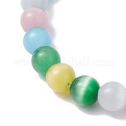 Браслеты с подвесками из кошачьего глаза&nbsp;BJEW-JB12464-03