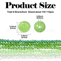 6 нить 6 стилей гальванические стеклянные бусины нити&nbsp;EGLA-YW0005-46A
