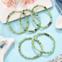 Bracelets extensibles en perles naturelles de jade/chrysoprase d'Australie pour hommes et femmes&nbsp;BJEW-L171-03B