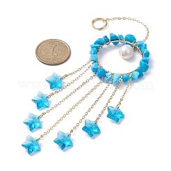 Стеклянные подвески в виде звезд&nbsp;HJEW-JM01247-02