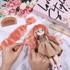 Peluca de muñeca de lana artificial&nbsp;AJEW-WH0609-186H