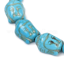 Нити из синтетического говлитового бисера G-P228-14A-15x20mm-01