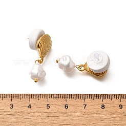 Серьги-гвоздики из пластика и нержавеющей стали 304 с жемчугом&nbsp;EJEW-G422-01G-03