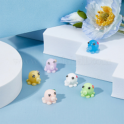 48 шт. 6-х цветный мини-милый осьминог из смолы&nbsp;AJEW-FH0003-96