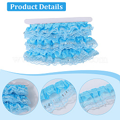 5 м двойной полиэстеровой кружевной отделки для пришивания украшений&nbsp;OCOR-CY0001-63D