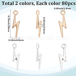 4 комплект подвесок в виде молнии из двухцветного сплава&nbsp;FIND-SC0017-55