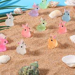 70шт 7 цвета светящиеся прозрачные подвески из смолы RESI-SZ0003-35