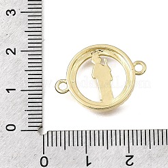 Breloques de connecteur en laiton avec micro pavé de zircone cubique transparent&nbsp;KK-G602-07G-10