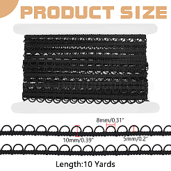 10 ярд полиэстеровой плетеной отделки с эластичными петлями для пуговиц&nbsp;EC-WR0001-02A