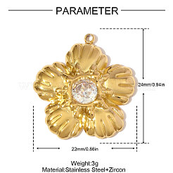 Подвески из нержавеющей стали 304 с паве из кубического циркония&nbsp;STAS-OY006-44G